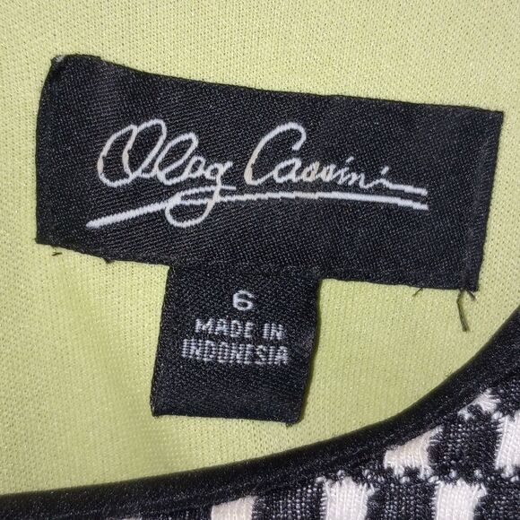 Oleg Cassini Black and White Tweed Fit & Flare Dress Size 6 EUC P2P 16 in - Picture 3 of 5